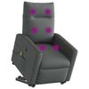 Massage Recliner with Rising Function Dark Grey Fabric