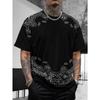 Bohemian Bandana Patterned Short - Sleeve Tops Summer Round Neck 3D Print Fashionable Casual Men's T-shirts
