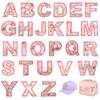 26pcs A-Z English Letter Glitter Pearls Rhinestone Patches Repair Embroidered Sew on Appliques,Patches for DIY Clothes Bags Hats