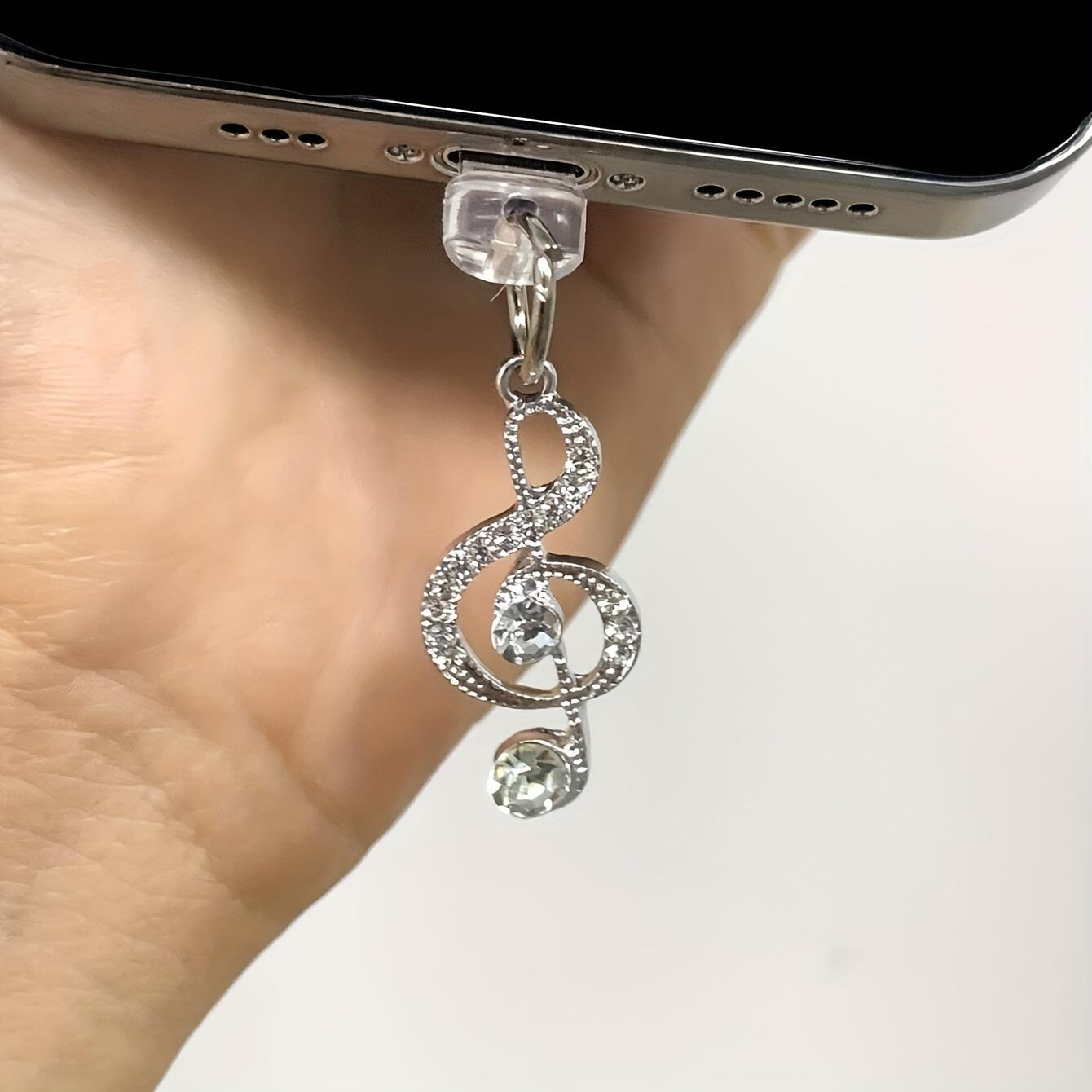 

Защитите свой телефон стильной золотой заглушкой для пыли в виде музыкальной ноты, украсьте свой телефон подвесным ремешком For Type-C