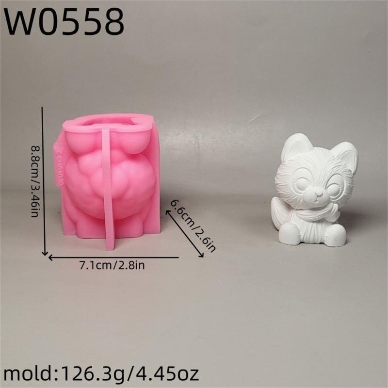 3D Foxes Silicone Moulds Animal Candle Molds Handmade Ornament Molds Epoxy Resin Molds Plasters Molds for Candle Making