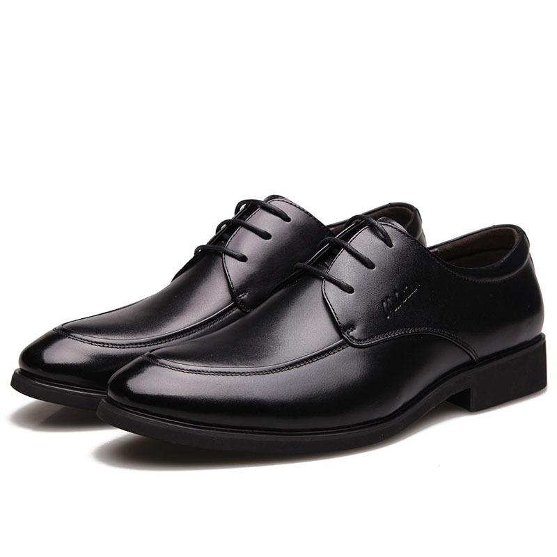 Autumn leather men's shoes men's business leather shoes dress leather shoes casual low-top lace-up cowhide shoes clearance