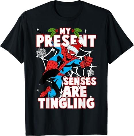 SpiderUnisex Present Senses Tingling Christmas TShirt Unisex3 S