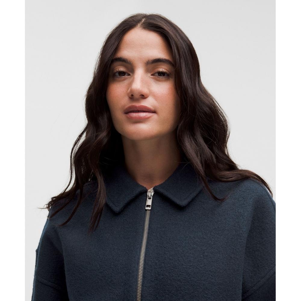 Lululemon Wool Blend Collared Jacket True Navy