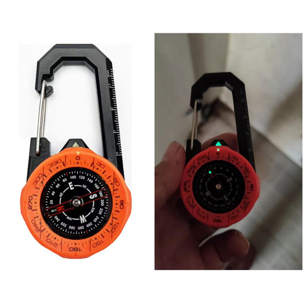 Waterproof Carabiner Compass Portable Outdoor Sports Directional Guide Small Pocket Compass Backpacking Accessory