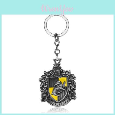 Harry Potter Keychain With House Crest Symbols Antique Finish Metal For Fans Gift