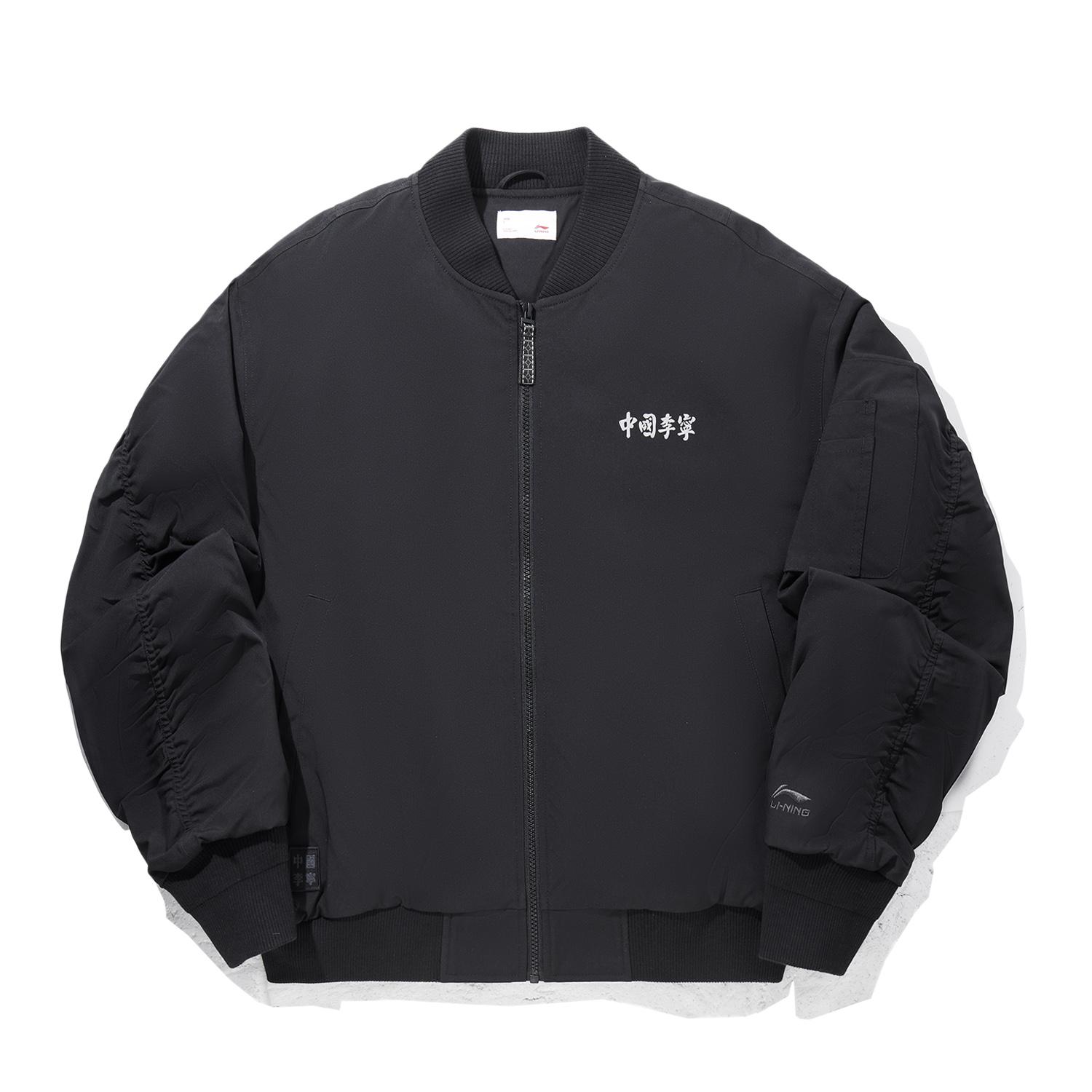 Li Ning Puffer Jackets Men s Black Baseball Collar Moderate Other AJMV187-1 L