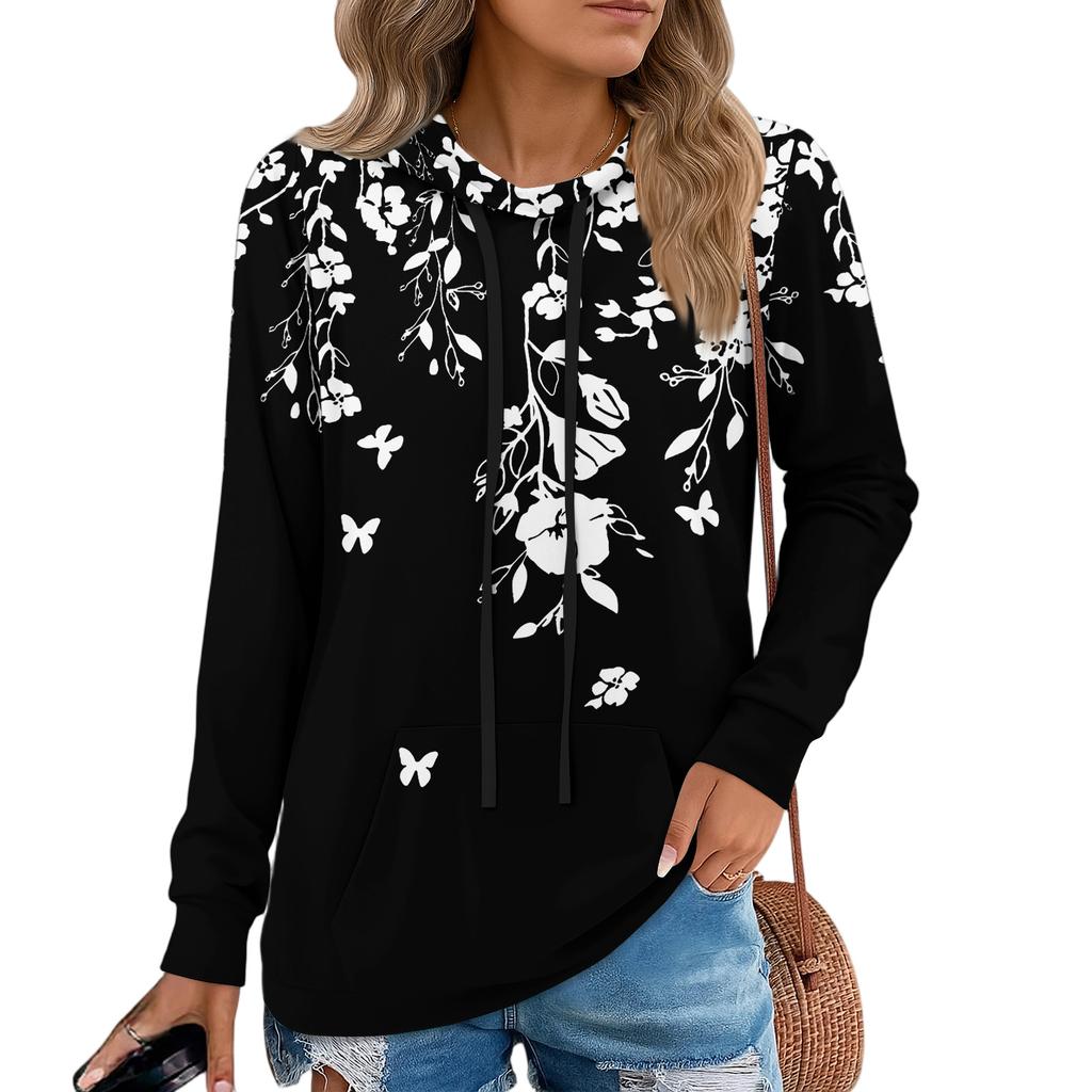 Damen Pullover Hoodies Teenager Mädchen Mode Kapuzensweatshirt Damen Herbst Tunika Top