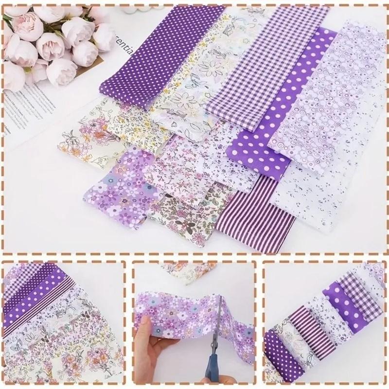 40 Pieces/Set Precuts Fabric 6.5x50CM Quilt Sewing DIY Jelly Rolls Purple Style Plain Weave Cotton Strip