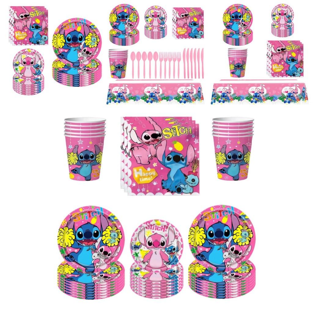 Lilo Stitch Party Supplies Set With Paper Plates Cups Napkins Tablecloth For Kids Birthday Decor