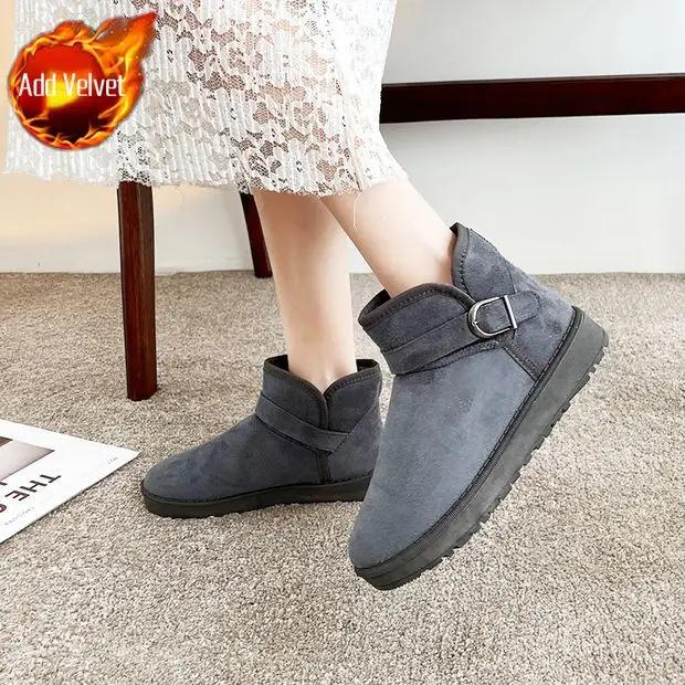 

Fashion Solid Color Woman Shoes Warm Work Platform Fleece-Lined On Promotion Lamb Plush Trend 2025 Padded New Rock Snow Boots for Women 36