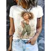 3D Printed Little Girl Graphics T-Shirt for Women Short Sleeves Summer