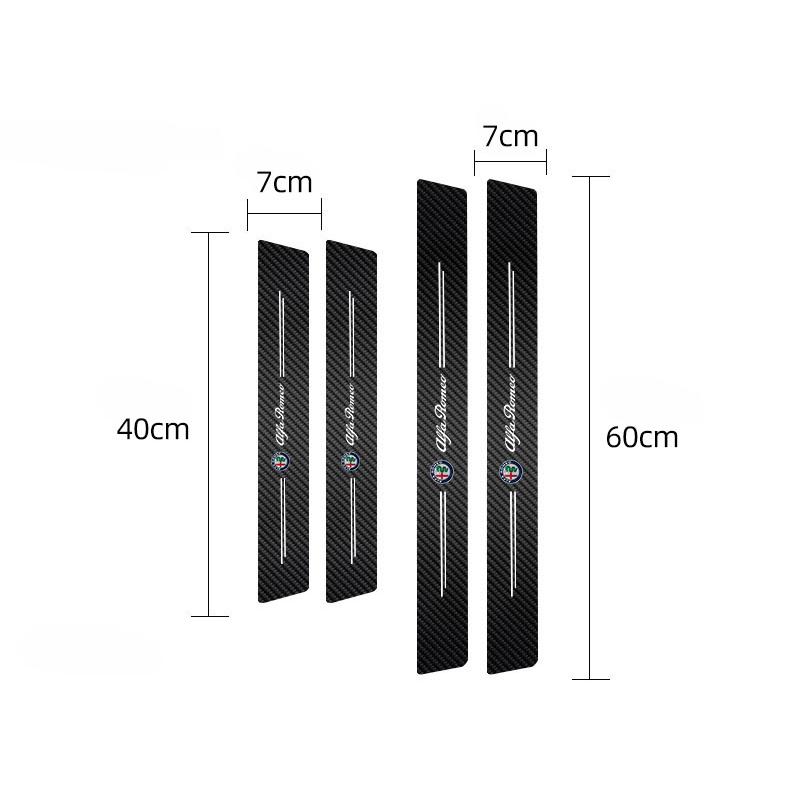 1/4/5Pcs Car Door Sill Scuff Sticker Anti-scratch Protector Strip For Alfa Romeo Giulia MiTo 147 156 159 Stelvio Giulietta Brera