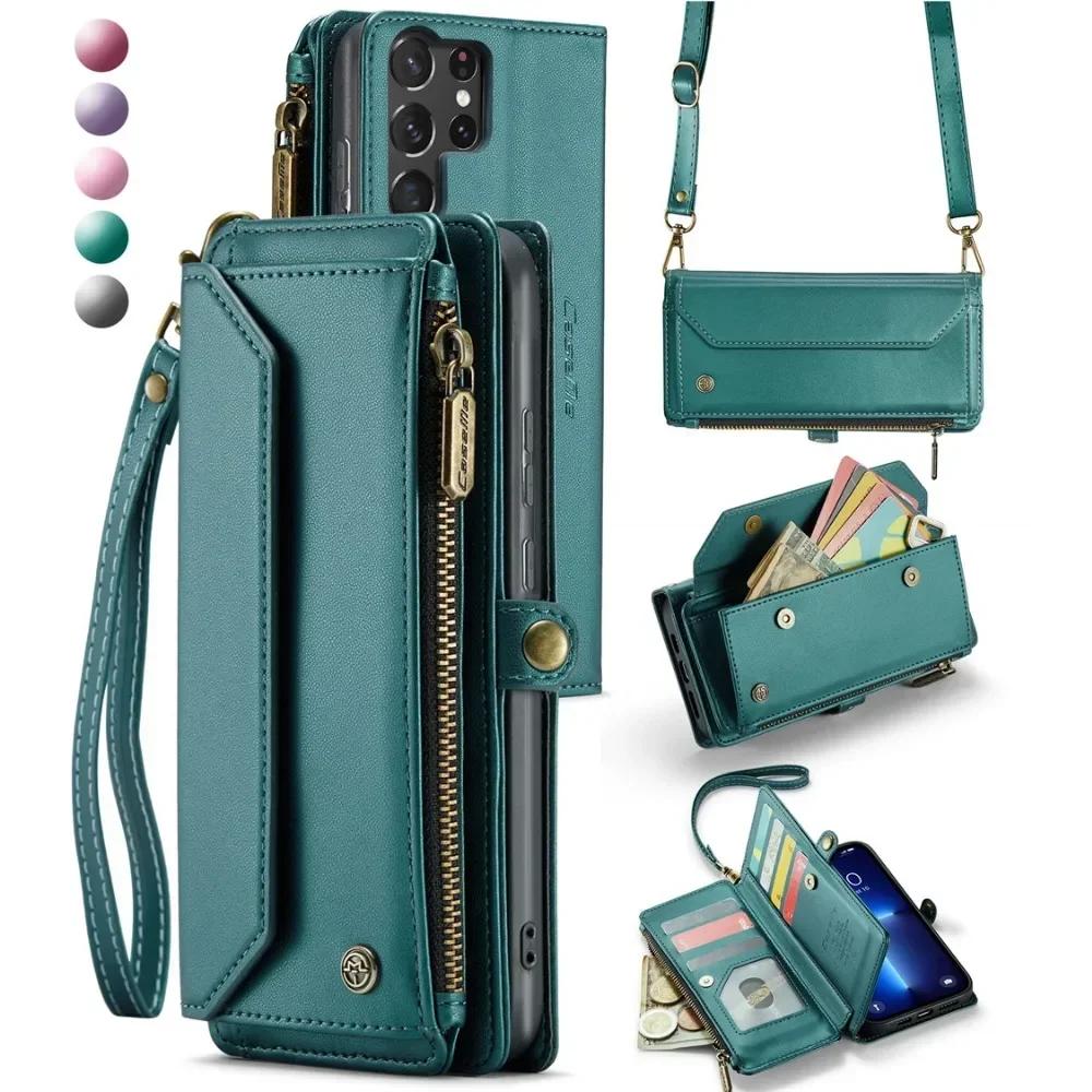 

Crossbody Wallet Case for Samsung Galaxy S23 S21 FE S25 S24 S22 Ultra Plus A55 A54 A53 A35 A34 A33 A25 A23 A15 A14 A13 5G A24 4G Galaxy S24 Ultra зелений