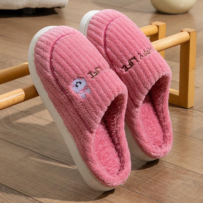 Cotton slippers couple spring and autumn winter home use indoor non-slip home ladies warm winter plush men