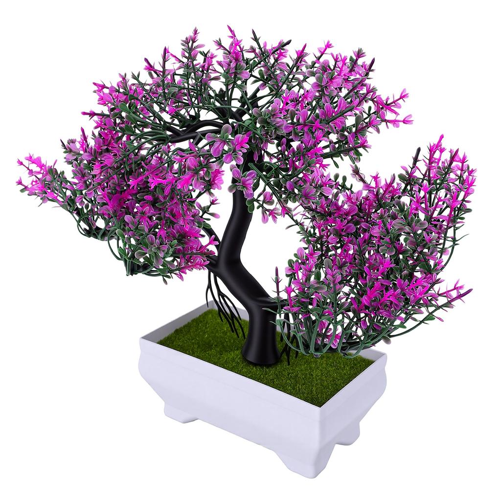 Mini Bonsai Tree Artificial Bonsai Faux Potted Plant No Maintenance Tabletop Decor for Office Home Desk Shelf