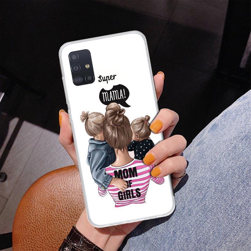 Baby Mom Girls Phone Case For Samsung Galaxy A52 A32 A22 A12 A51 A31 A50S A30S A20S A10S Note 20 Ultra 10 Plus S10 A72 A71 Galax
