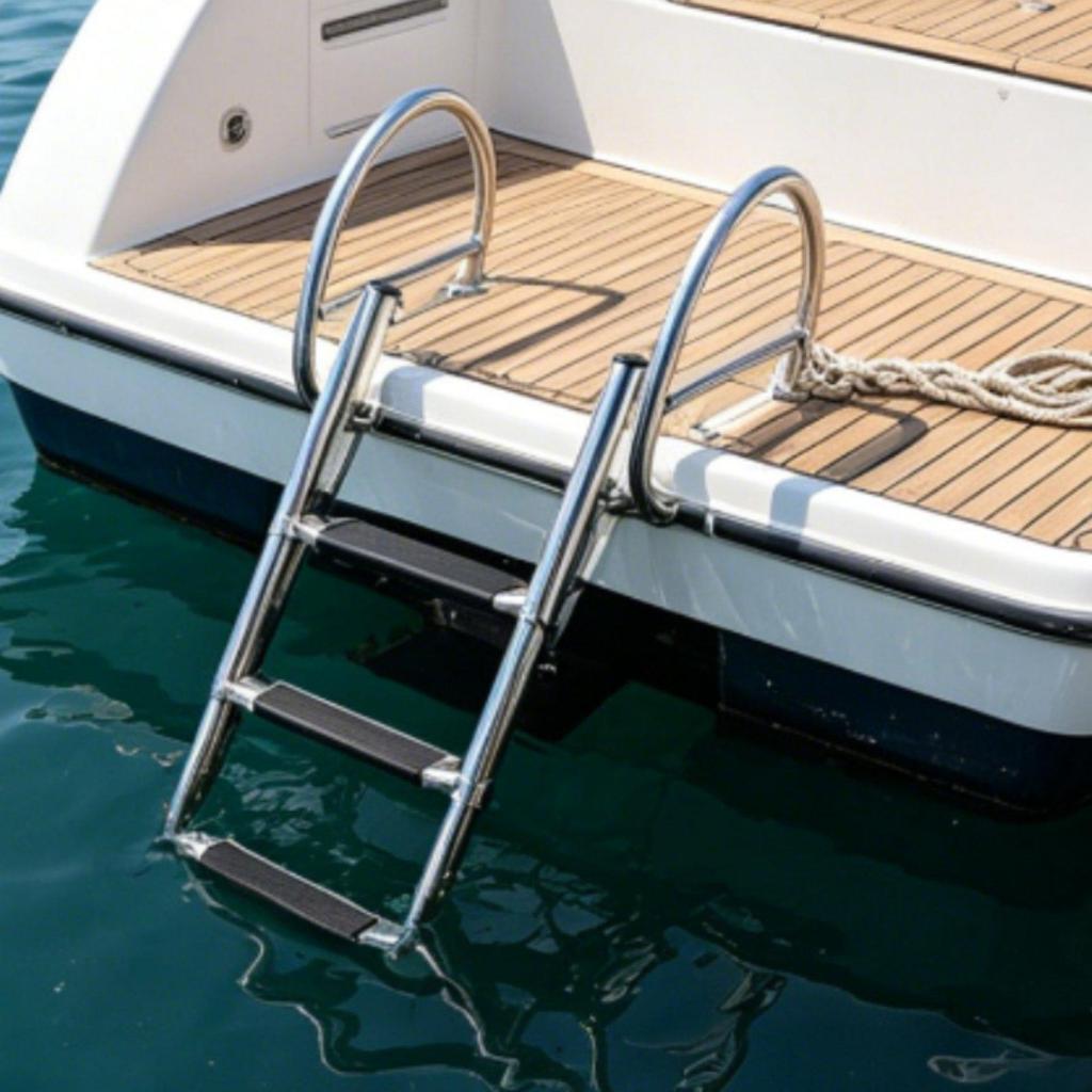 Extendable Swim Ladder Stainless Steel Boat Non-Slip Steps Marine Gear