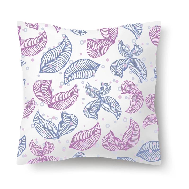 Nordic Floral Print Pillowcase 45x45CM Sofa Office Seat Car Cushion Cover Creative Ornament Bedroom Room Home Decoration