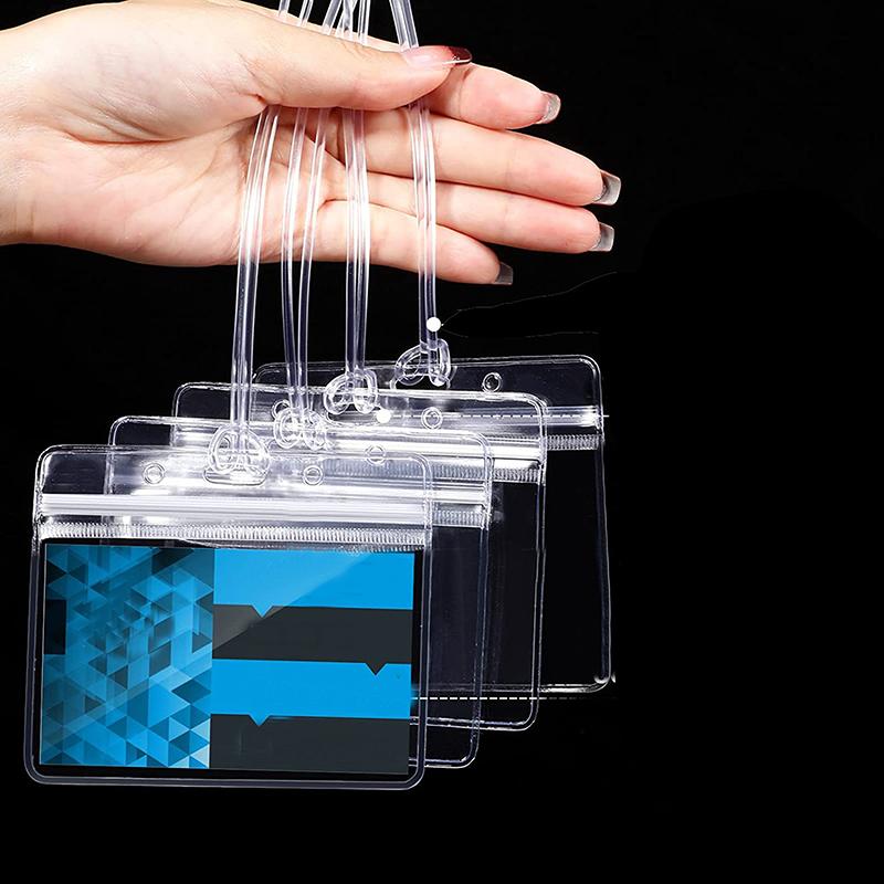10Pcs Transparent Id Card Holder Waterproof Id Card Holder Badge Sealed Document Protection School Supplies Nurse Accessories