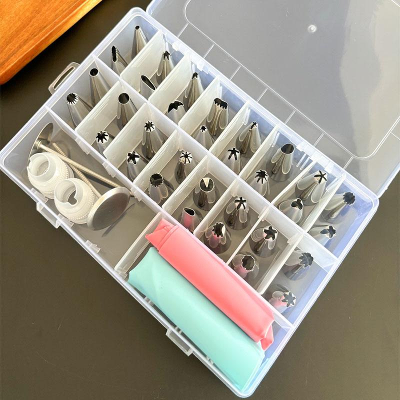 Stainless Steel Decorating Nozzle Bag Boxed Bean Cookie Puff Squeezing Nozzle Novice Diy Cream Cake Decorating Tool