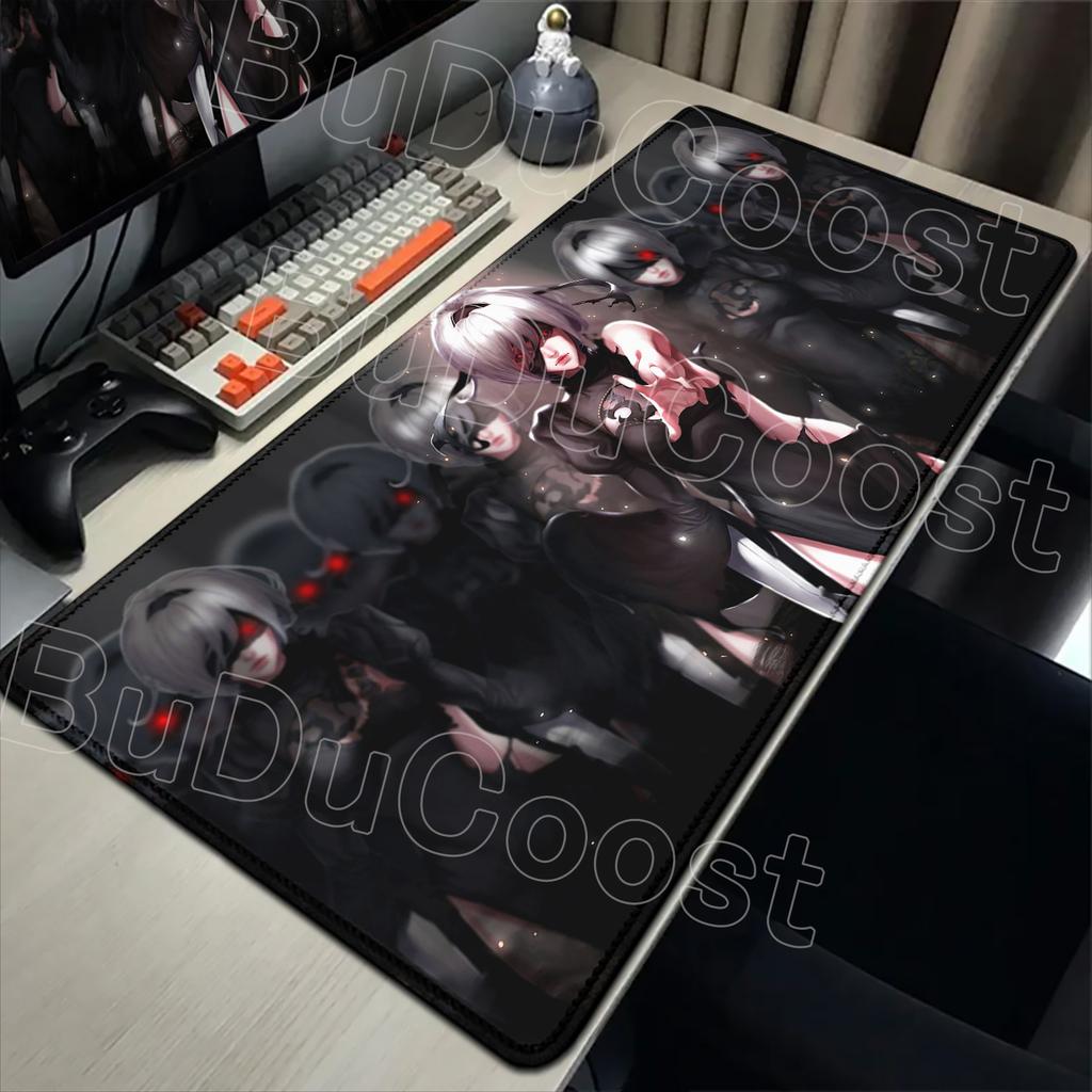 E-sports Pretty NieR:Alfombrilla de ratón Automata 2B Alfombrilla de goma grande para mesa Alfombrilla de ratón para juegos de PC Alfombrilla para escritorio de portátil Alfombrilla antideslizante para teclado de ordenador