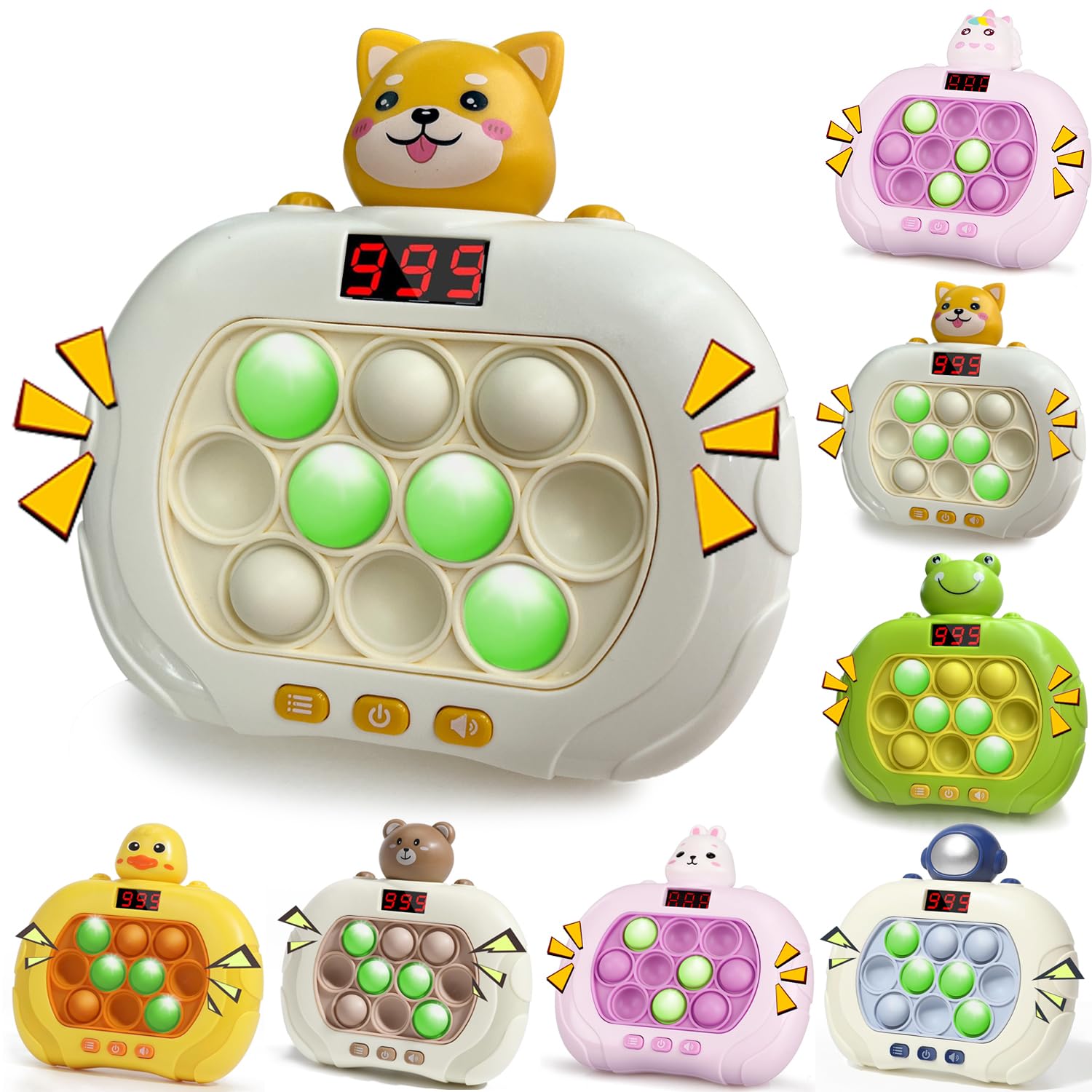 

TENGEE Push Pop Game Electric Educational Toy for Boys and Girls 6 Modes 999+ Levels Stress Relief Shiba Inu Gift for 5-7 Year Olds