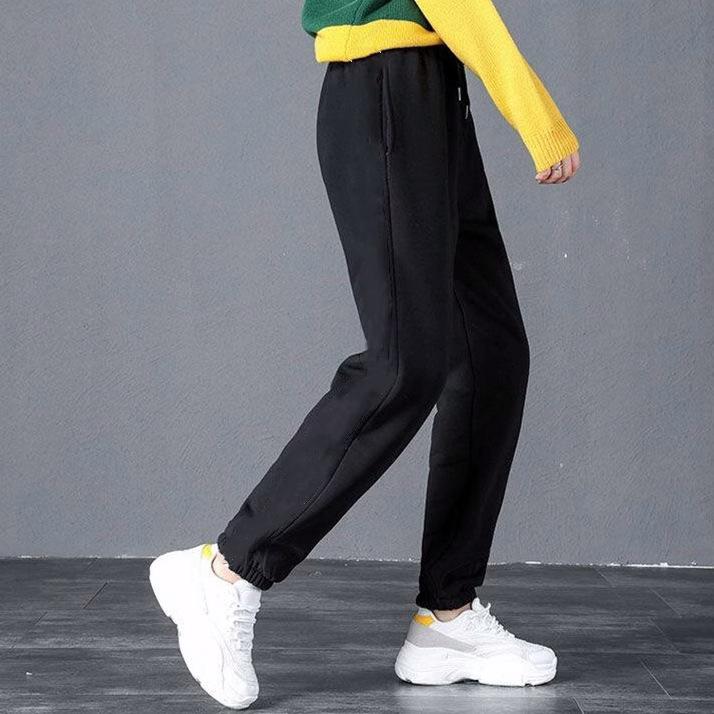 Women Winter Thick Lambskin Cashmere Pants Warm Female Casual Cotton Pants Loose Harlan Long Trousers S-5XL 3XL 4XL