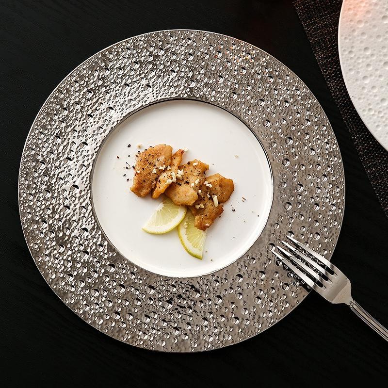 Creative Meteorite Pattern Ceramic Pasta Plate Restaurant Hotel Plate Cooking Dishes Barbecue Steak Plate Kitchen Utensils Dish