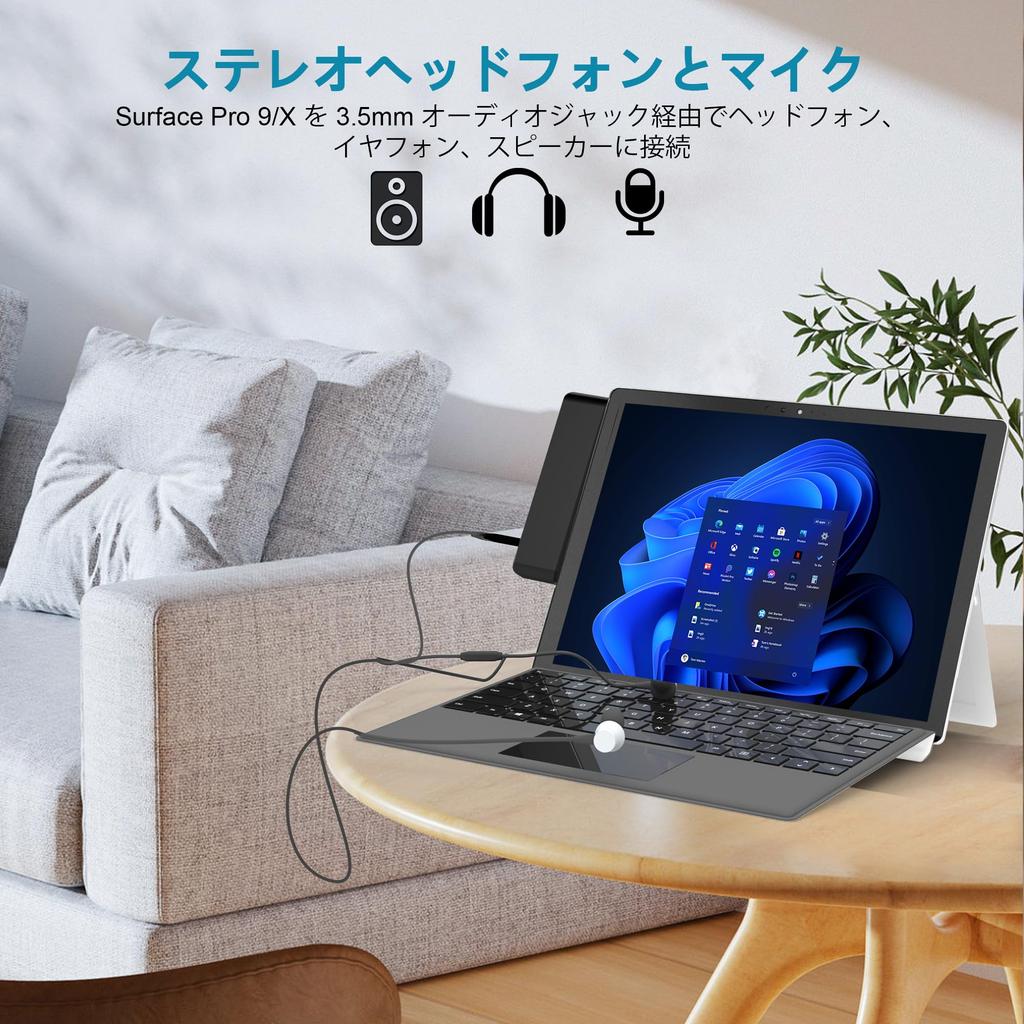 Surface Pro USB Hub 4K Thunderbolt 4 SD TF Card Mm Audio Surface Pro Hub Surface Pro Dedicated Dock 9/10/11/X HDMI, USB-C (8K@30Hz Video+40G Data+100W