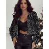American Shiying Winter New Fashion Sequins Jacket Women 2025 Short All-Match Cardigan Long Sleeve Outerwear