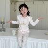 Kids Cotton Lycra Pajamas Set A Skin-friendly Long Sleeve Winter Homewear Boys Girls