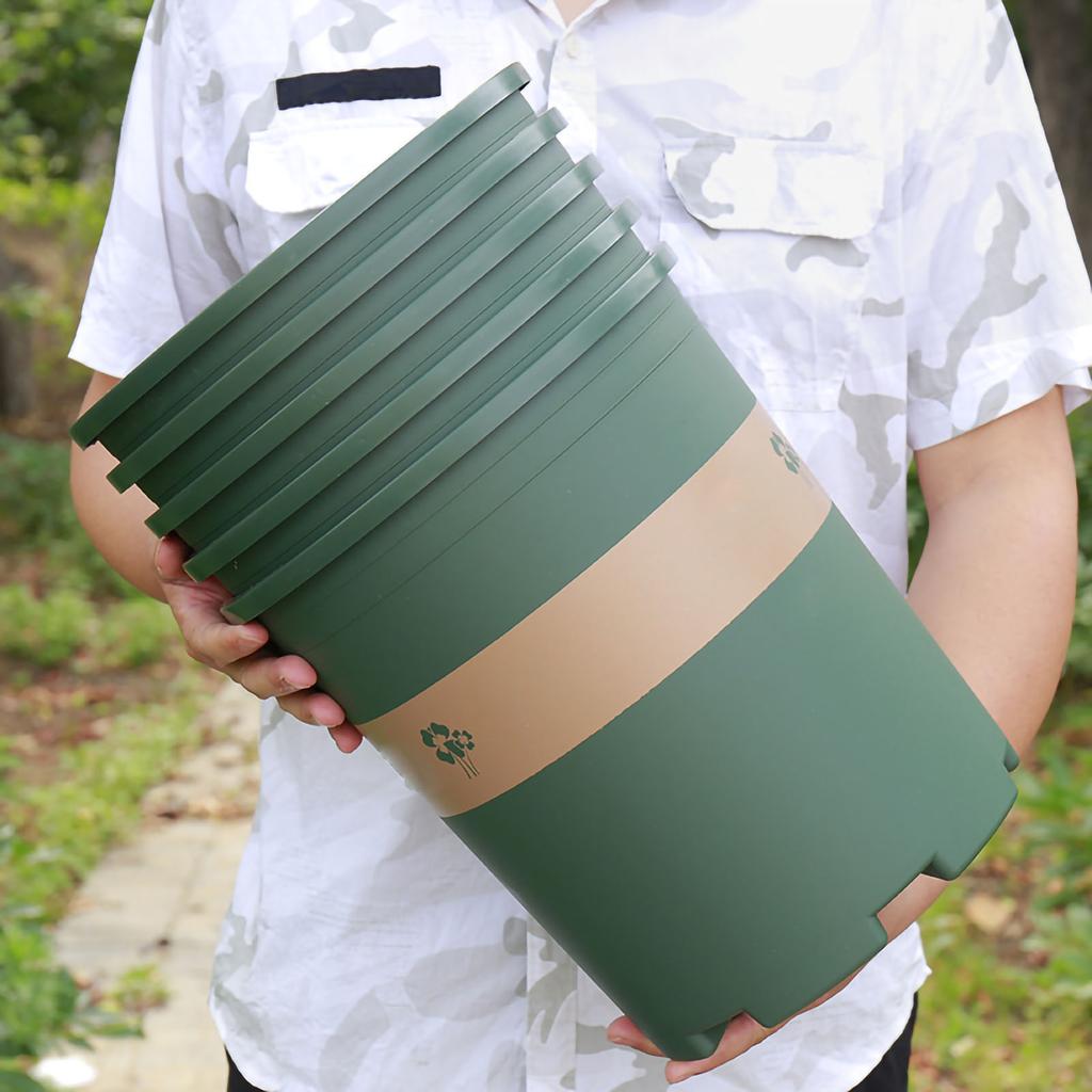 Plant Pot Gallon Pot PP Multifunctional Round Planting Seedling Transplanting Perforated Plastic Flower Pot Green Tray