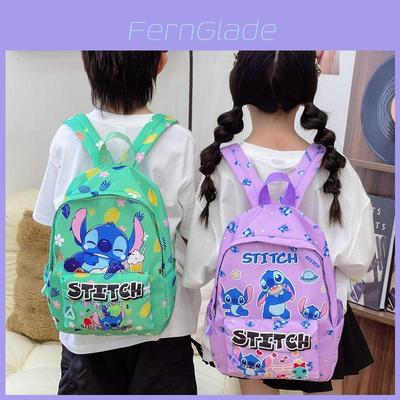 Lilo Stitch Kids Backpack With Durable Nylon For School Use And Cartoon Design