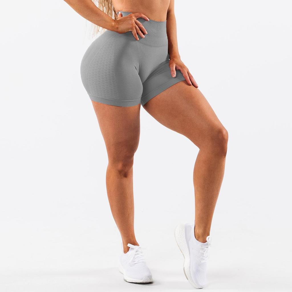 Seamless Jacquard Yoga Shorts: Super Soft, Body Shaping, Hip Lifting, Three-Point Fitness Shorts for Women