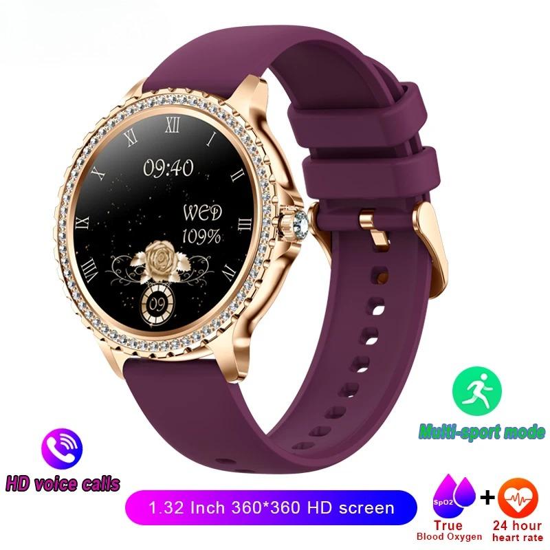 

New Women s Smartwatch HD Bluetooth Call Sports Waterproof Watch AI Voice Assistant Health Monitoring Smart Watch фіолетовий