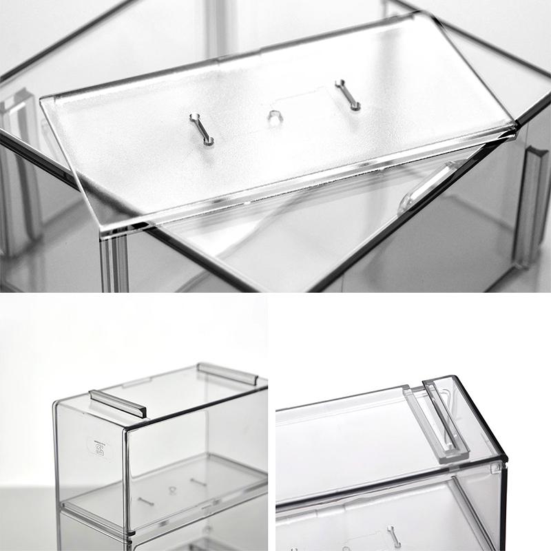 1 Satz Doppelschichtige Kleinmaßstab Auto Modell Displaybox Transparent Staubdicht Aufbewahrungsbox Große Kapazität Desktop Organizer Box