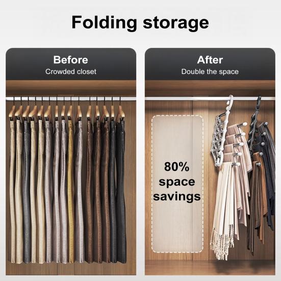 Hosenbügel mit drehbarem Haken, starker, tragfähiger, ausziehbarer, faltbarer multifunktionaler Hosenständer, Hosenbügel