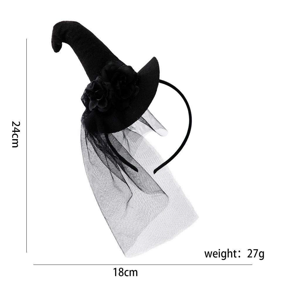 

Новая кружевная повязка на голову для костюмов на Хэллоуин, винтажный стиль, французская шляпа ведьмы с мультяшными элементами привидений, ручная работа)
