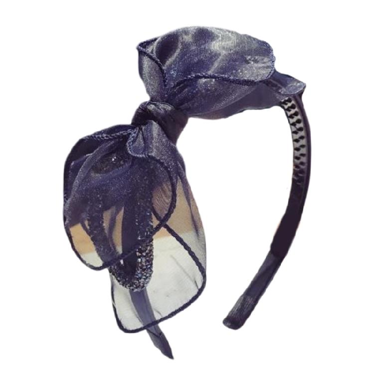 Lace Bowtie Hairband Female Flapper Costume Hairhoop for Formal Event Banquet