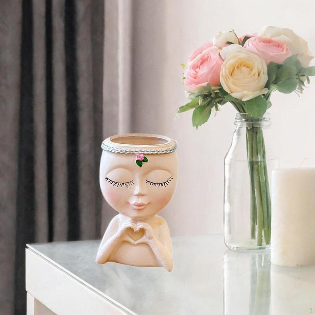 Girl Pen Holder Decorative Item Gift Functional Desk Storage Makeup Brush Container for Bedroom