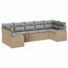 Garden Sofa Set with Cushions 7 Pcs Beige and Light Grey Poly Rattan