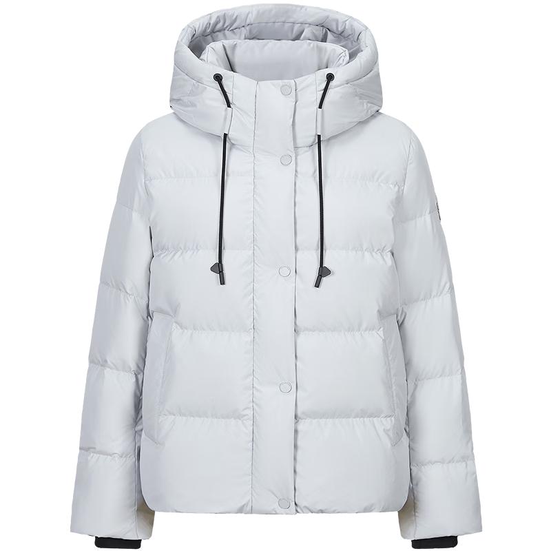 JIUZI Anna Kou Women's Minimalist Hooded White Duck Down Puffer Jacket