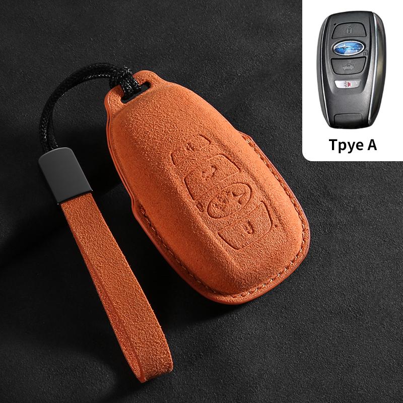 Suede Car Key Case Cover For Subaru Brz Sti Legacy Forester Crosstrek Impreza Wrx Ascent Car Key Protective Shell Accessories
