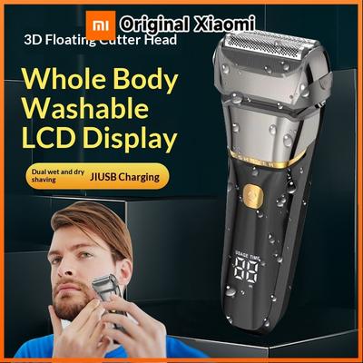 New Electric Shaver for Men with LCD Display, USB Rechargeable Home Water Washable Beard Razor