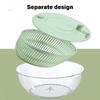 Space Saving High Capacity Double Basket Salad Spinner Food Safe Stainless Steels Hand Operated Dryer