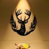 1pc Metal Deer Head Wall Art, Christmas Minimalist Plaque for Office Living Room Bedroom Patio Kitchen Garden Cafe Shop Lobby