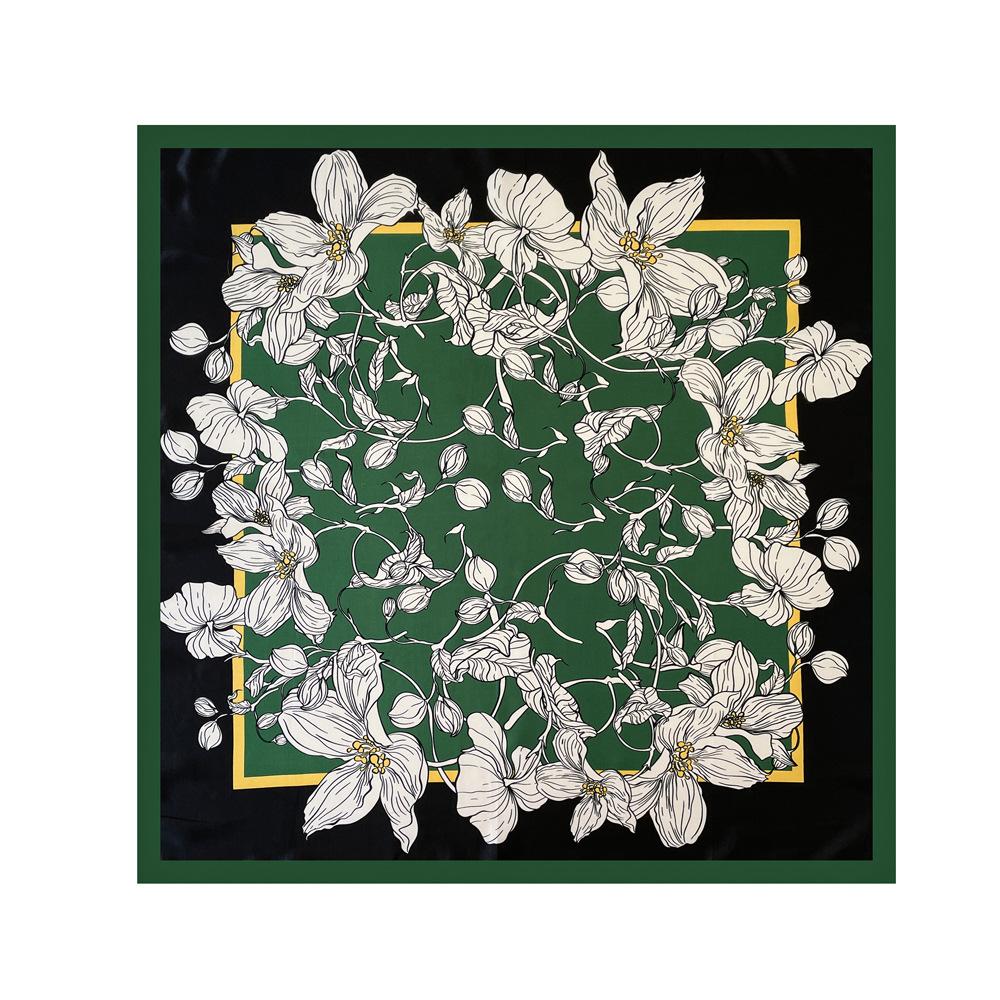 Langer Satinschal für Frühling und Sommer für Damen, Sonnenschutzschal, modischer langer Satinschal mit Schönheitsszene, vielseitiger Reiseschal