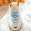 Nordic style rhombus pet sweater puppet blue cat warm in autumn and winter anti-hair loss two-legged cat clothes pet clothing