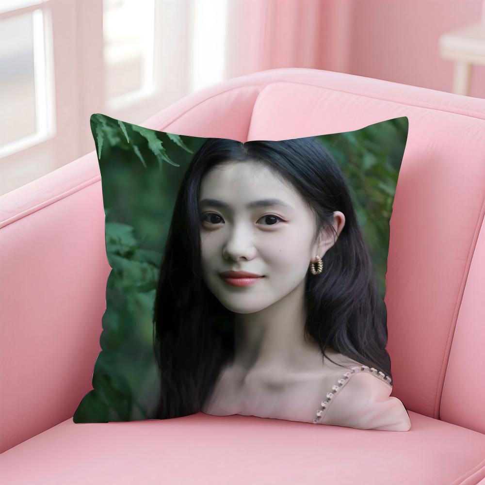 

Popular fashion Chinese actress LLiu Haocun Cushion Cover Pillow Case Soft Friendly Fabric Concealed Zipper 30X30cm